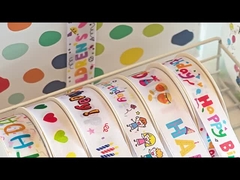 عيد ميلاد سعيد شريط القطن المطبوع