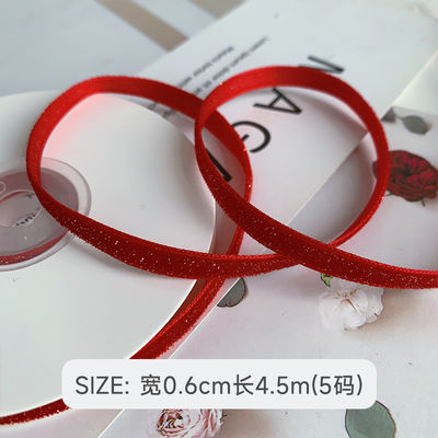 شريط مخملي لامع 6mm-38mm شريط مخملي أحمر عميق ناعم