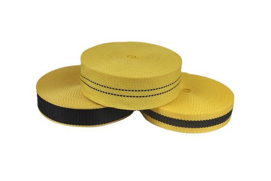 المقاومة للأشعة فوق البنفسجية UHMWPE الشريط الأسود الأصفر للخيمة المظلة كرسي الشاطئ