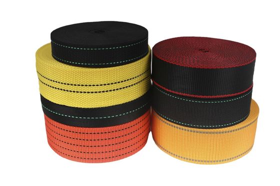 المقاومة للأشعة فوق البنفسجية UHMWPE الشريط الأسود الأصفر للخيمة المظلة كرسي الشاطئ