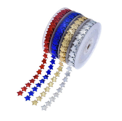 15mm * 15m الشريط النجمية المسمومة بالموجات فوق الصوتية شريط جاكارد عادي