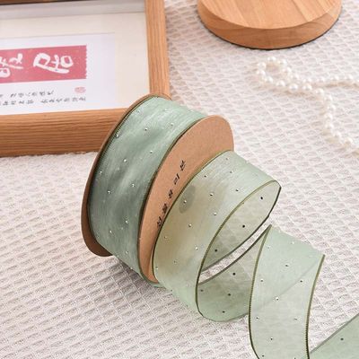 4 سم*18م شيني الماس بوليستر أورجانزا شريط ربط هدية عالية الجودة